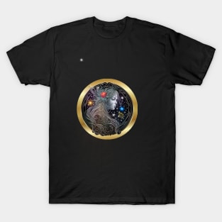 Awesome Virgo Woman on a Star Studded Galaxy T-Shirt